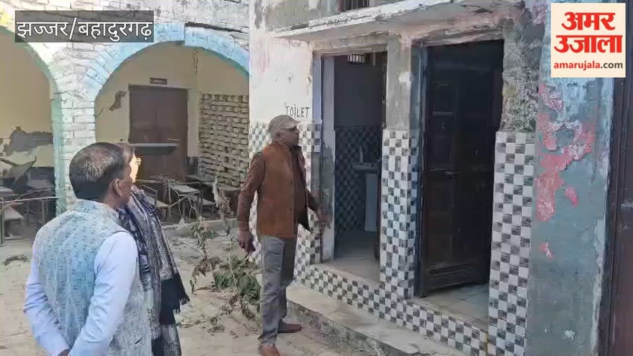 A one-year-old toilet at a government school in Badli, Bahadurgarh, is dilapidated and cracked, with only one toilet for 272 girl students.