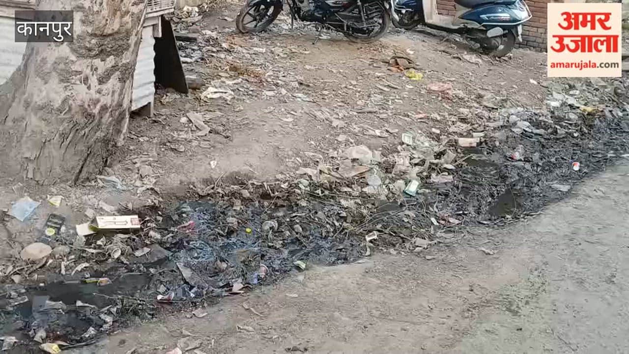 Kanpur: Drain water filled on the road leading to C Block of Panki