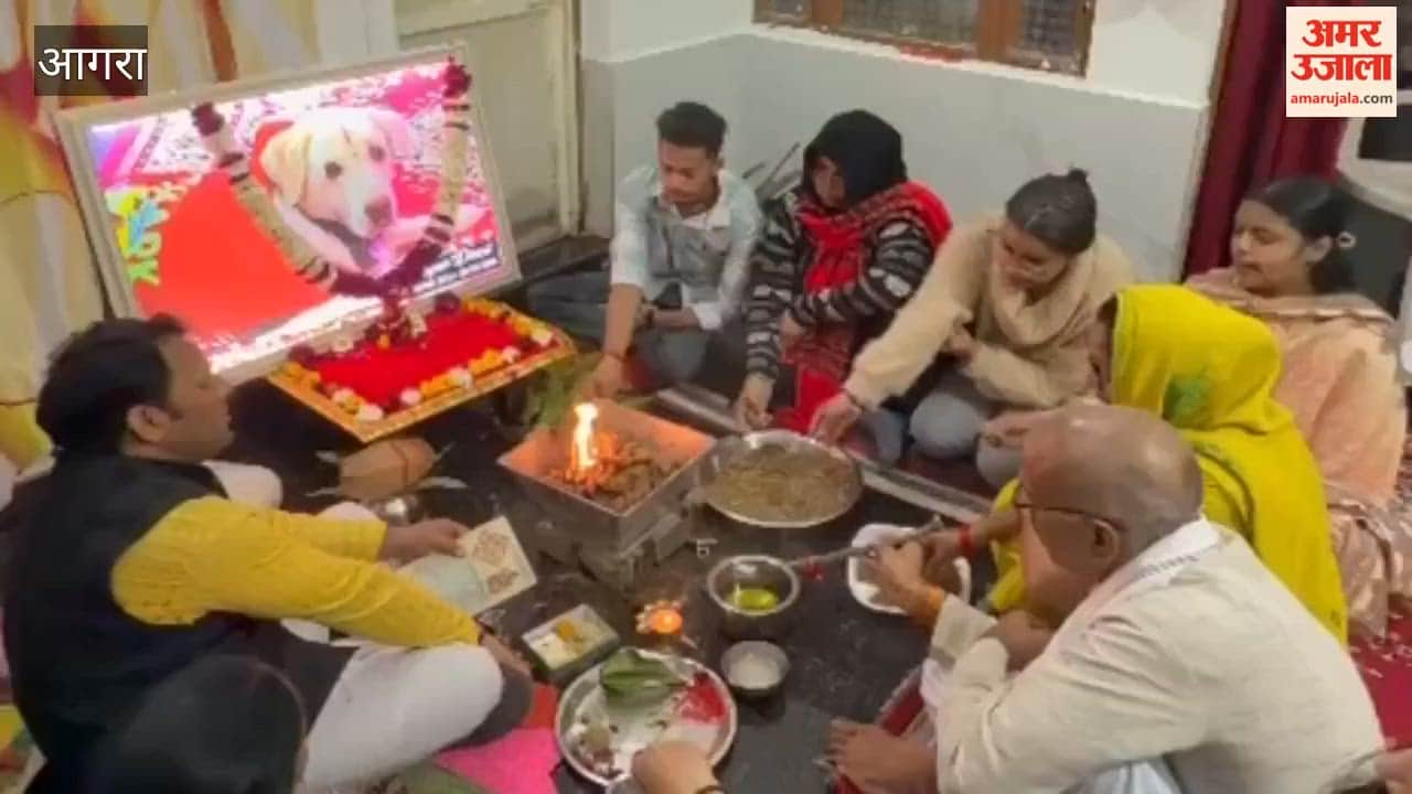 Agra Family Performs Rituals and 13th-Day Ceremony for Pet Dog
