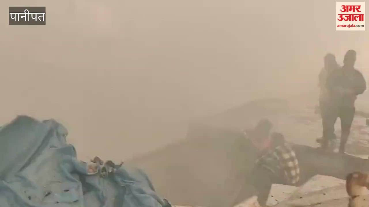 fire broke out at a waste warehouse in a residential area in Panipat, damaging around 100 houses.