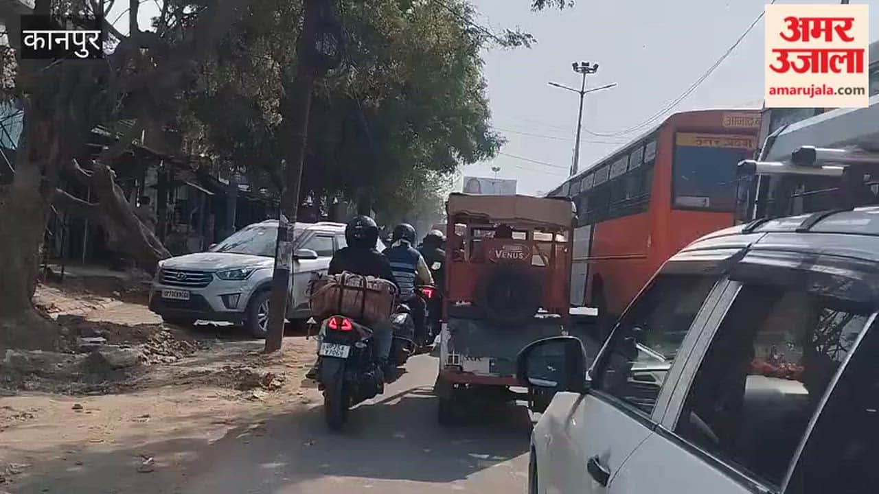 Kanpur: Traffic jam in Shivkatra, causing inconvenience to residents