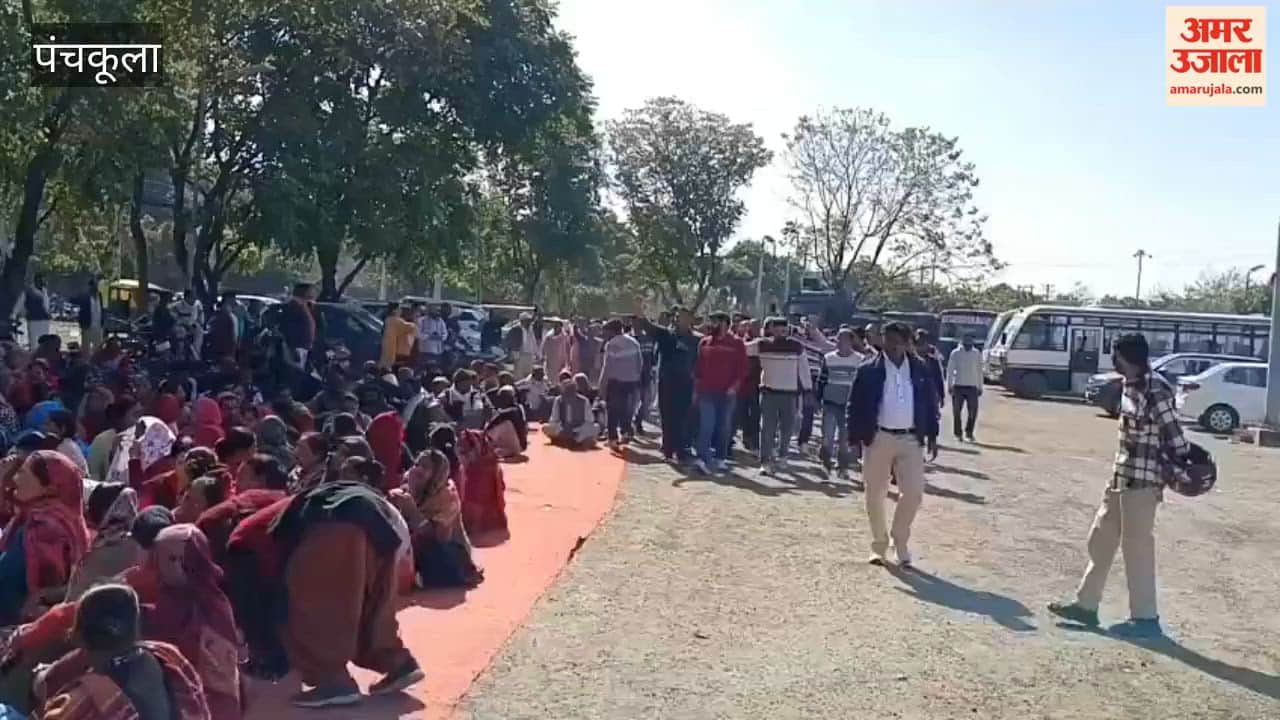Hundreds of employees gathered in Panchkula for a nationwide protest.