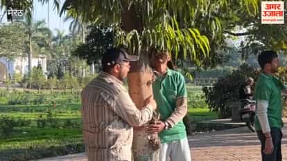 Environment Club celebrated Hug Day by hugging trees.