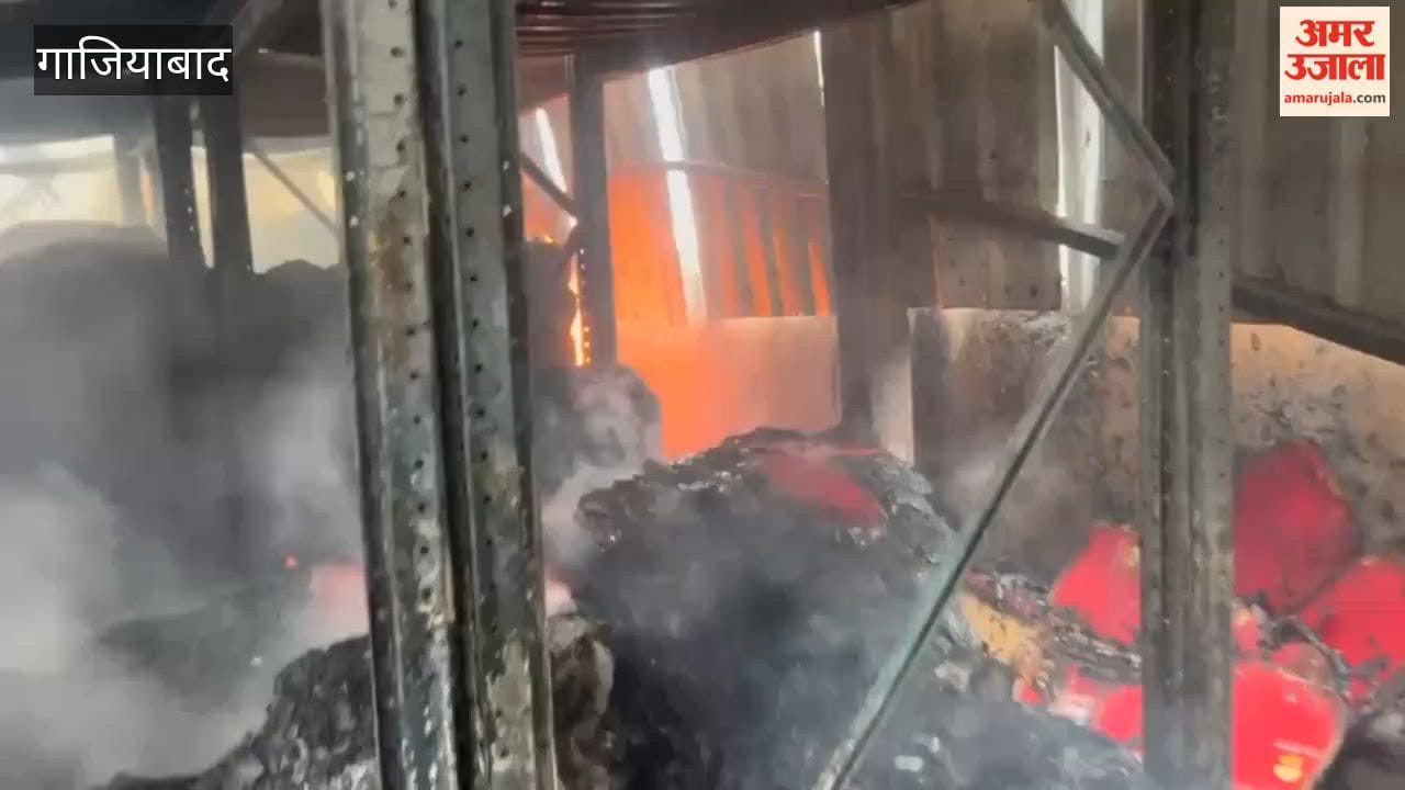 Massive fire broke out in two companies including an oil factory in Sahibabad