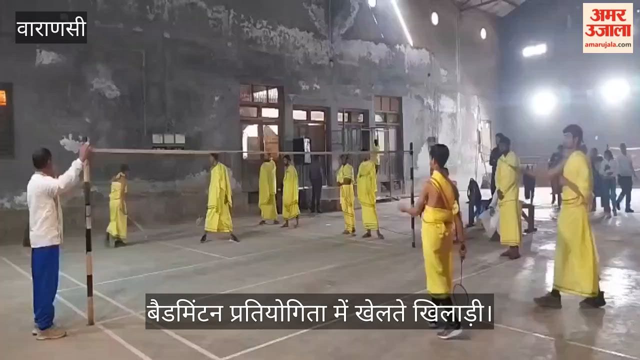 Vedpathi entered the badminton competition wearing dhoti-kurta