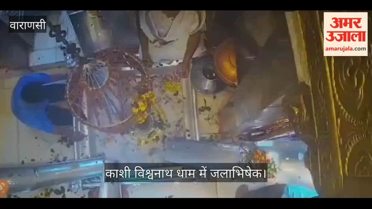 Jalabhishek and tableau darshan from the four doors of the sanctum sanctorum at Vishwanath Dham