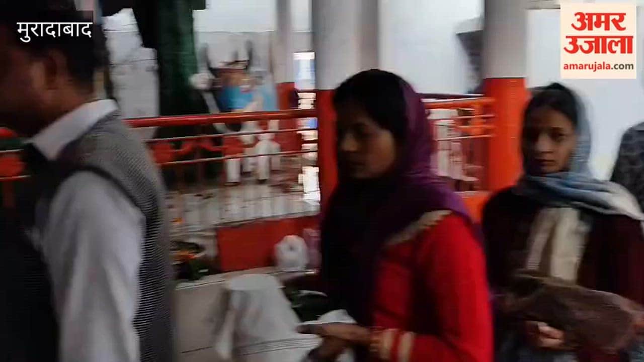 Devotees gathered in Moradabad's Shiva temples to offer water, chanting Har Har Mahadev
