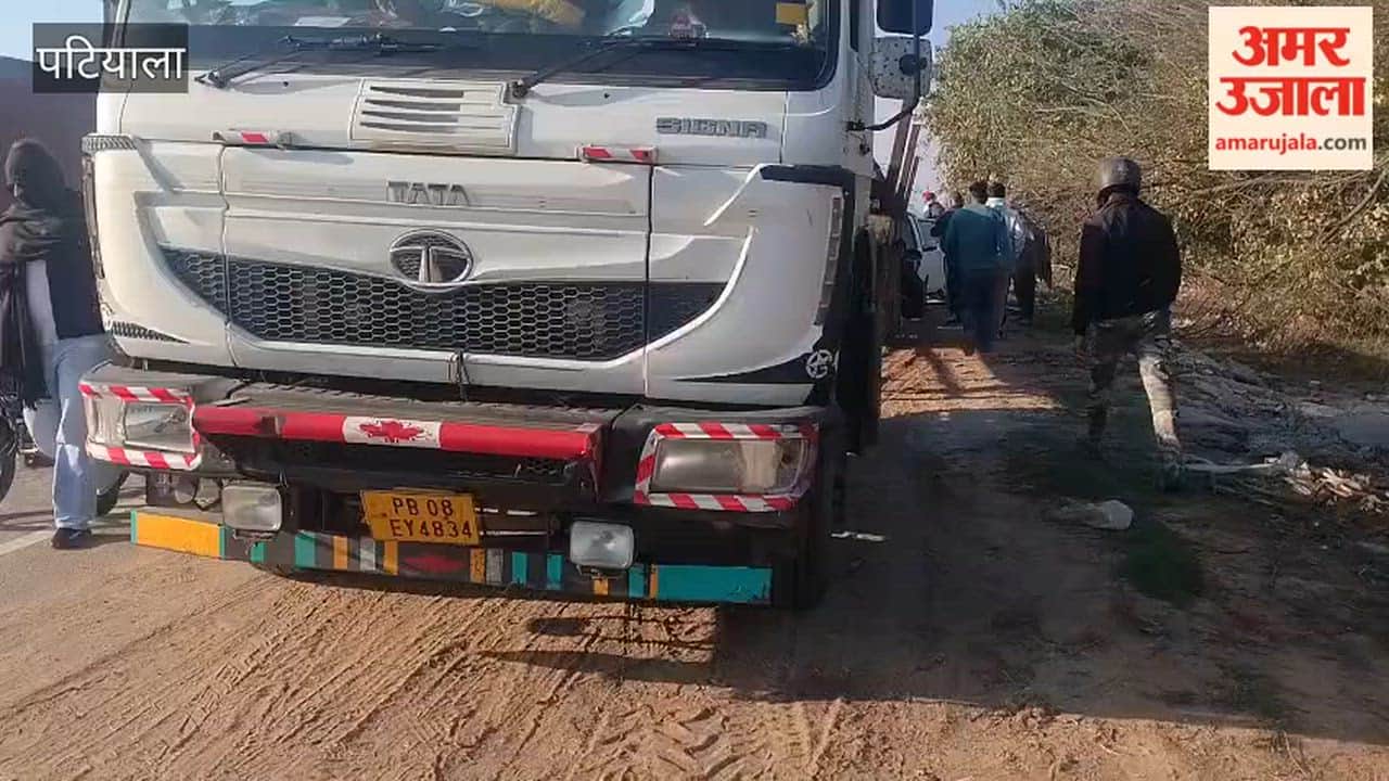 Car collided with trolley loaded with rods on Banur Highway