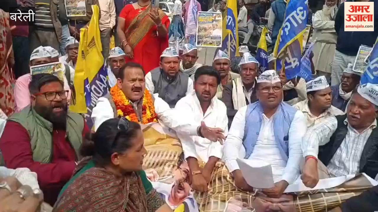 Aam Aadmi Party leaders protest in Bareilly
