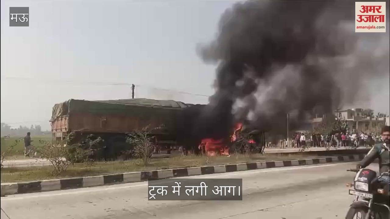 Truck catches fire after collision in Mau, driver dies of burns