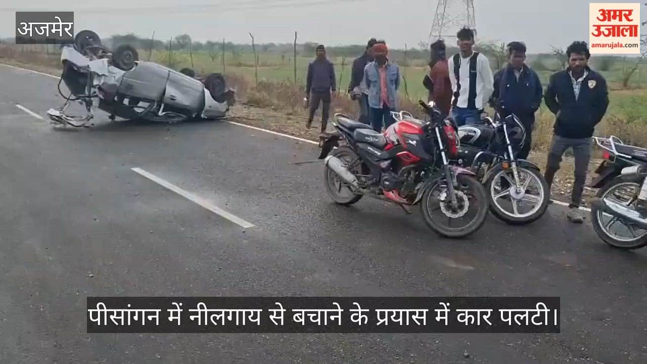 Rajasthan News Car overturned while trying to save Nilgai wrecked 2 youths seriously injured referred to Ajmer