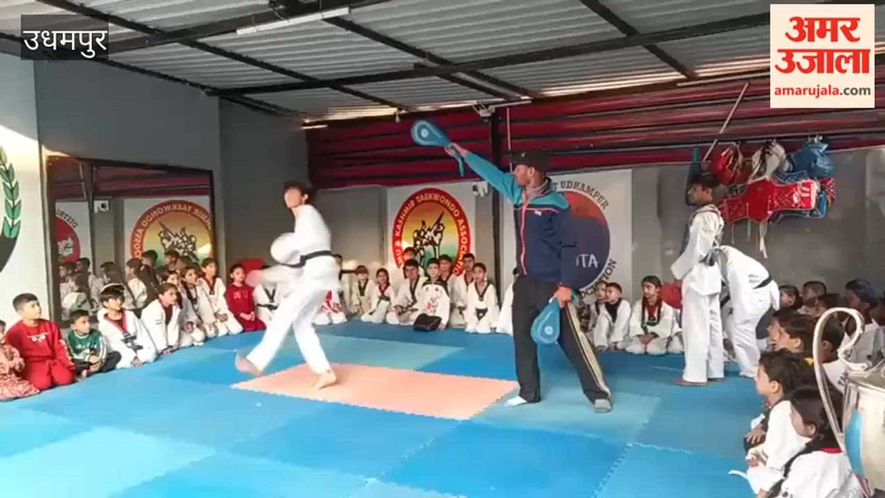 Medal distribution ceremony at Siddharth Taekwondo Academy, National Games winners honoured