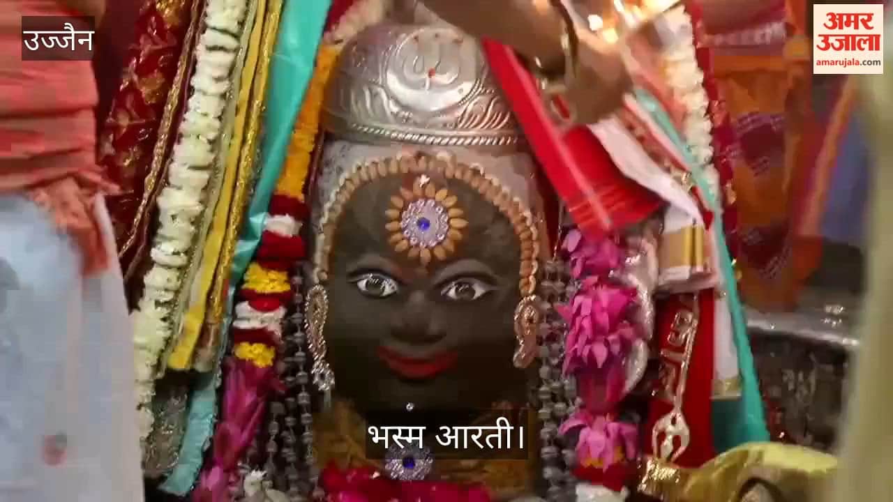 Today Bhasma Aarti - Baba Mahakal was adorned Bhasma and dry fruits.