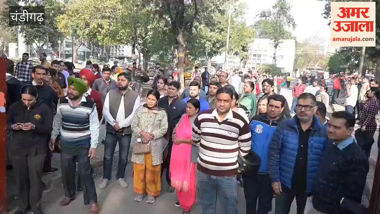 Children arrive at Government Senior Secondary School, Sector 22, Chandigarh, to take their CBSE exams.