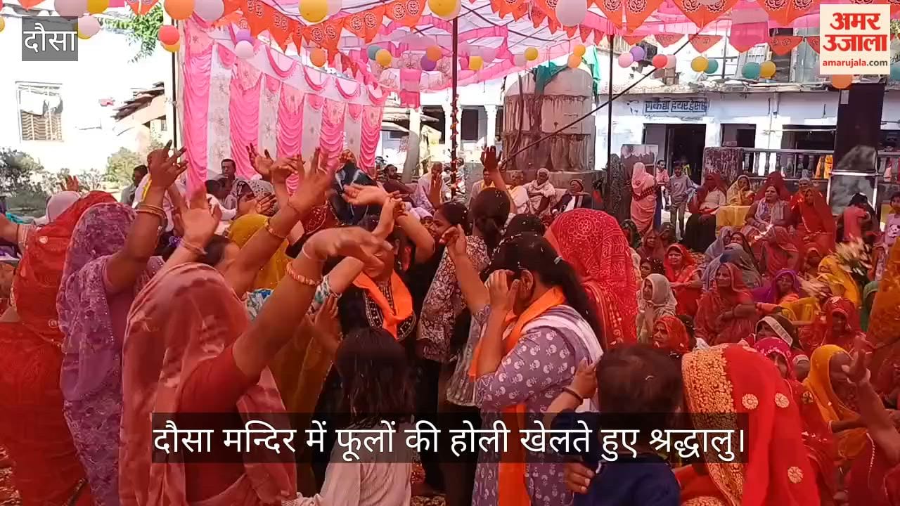 Dausa News: Grand Fagotsav in Dauji Temple premises, devotees drenched in Chang Dhammal and Holi of Flowers