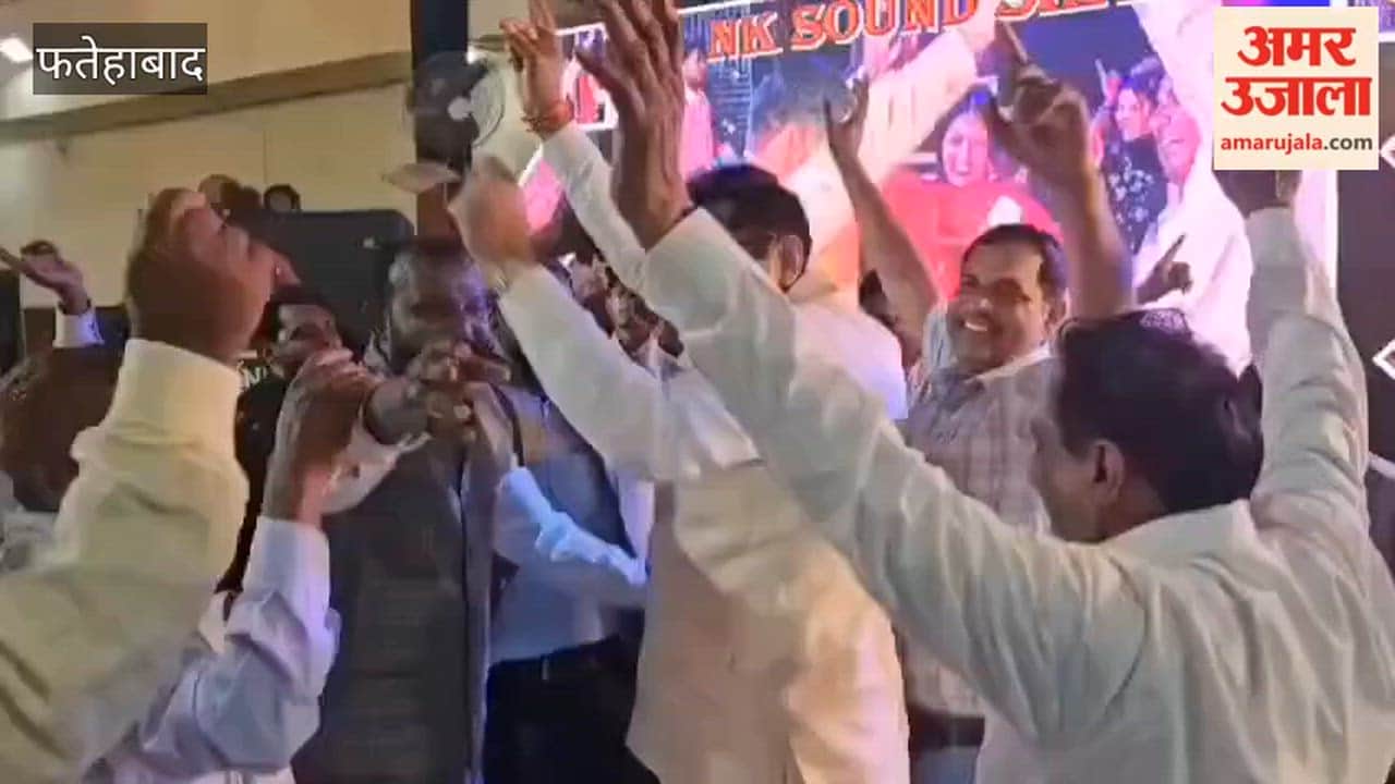 BJP leader Devendra Babli dances at the wedding of a party worker's brother
