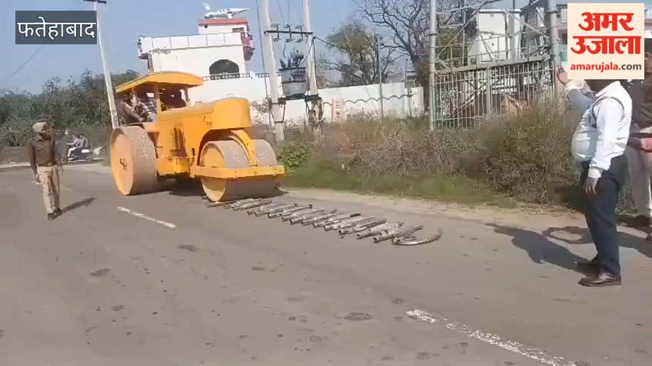 Silencers of Bullet motorcycles destroyed