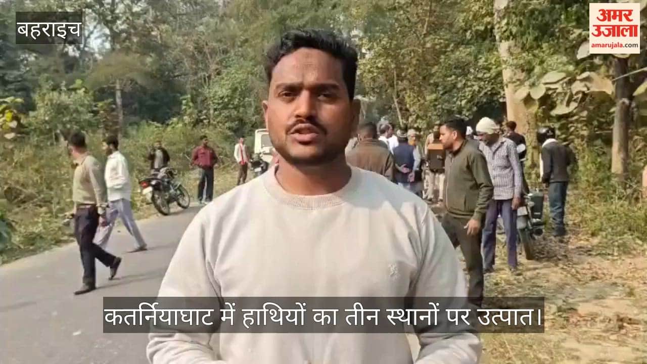 कतर्नियाघाट में हाथियों का तीन स्थानों पर उत्पात, बोर्ड परीक्षार्थियों को बदलना पड़ा रास्ता