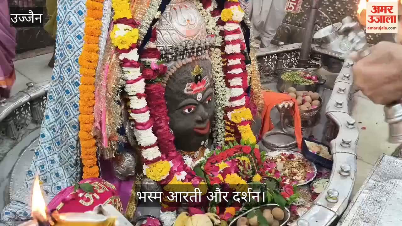 Ujjain News: Baba Mahakal Adorned with Bhang, Appears in Divine Tripund Form on Amalaki Ekadashi