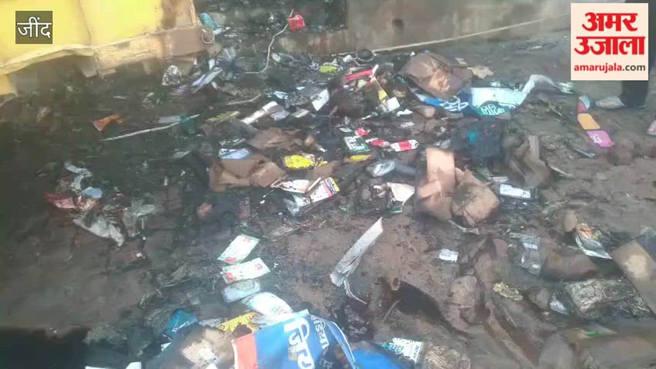 A short circuit in Uchana Mandi gutted a mobile shop in a massive fire, gutting goods worth lakhs.