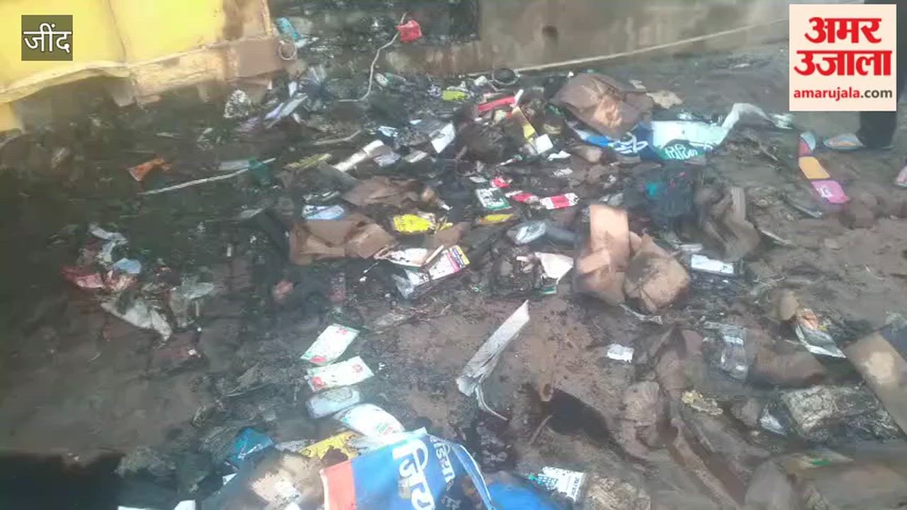 A short circuit in Uchana Mandi gutted a mobile shop in a massive fire, gutting goods worth lakhs.
