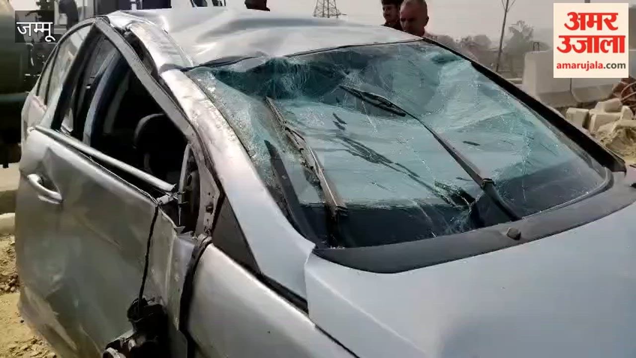 Major accident at Samba's Sidco Chowk, car carrying devotees overturns, 3 injured