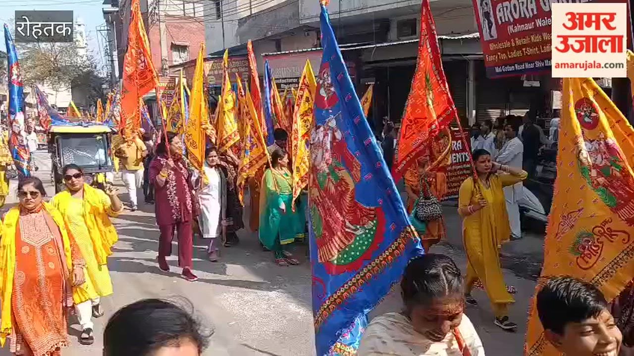 2101 devotees participated in the Nishan Yatra of Khatu in Rohtak with flags