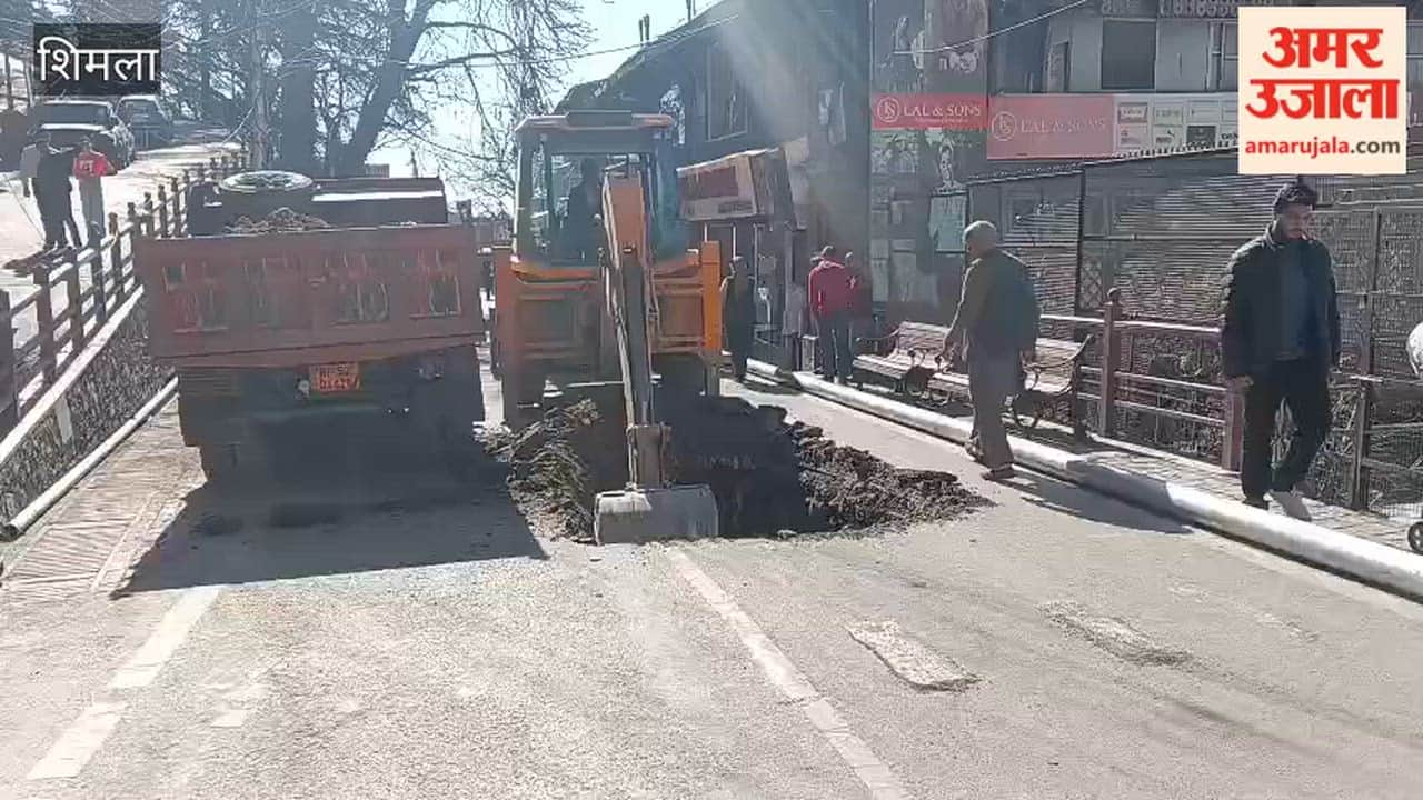 Shimla Duct construction work begins on Mall Road