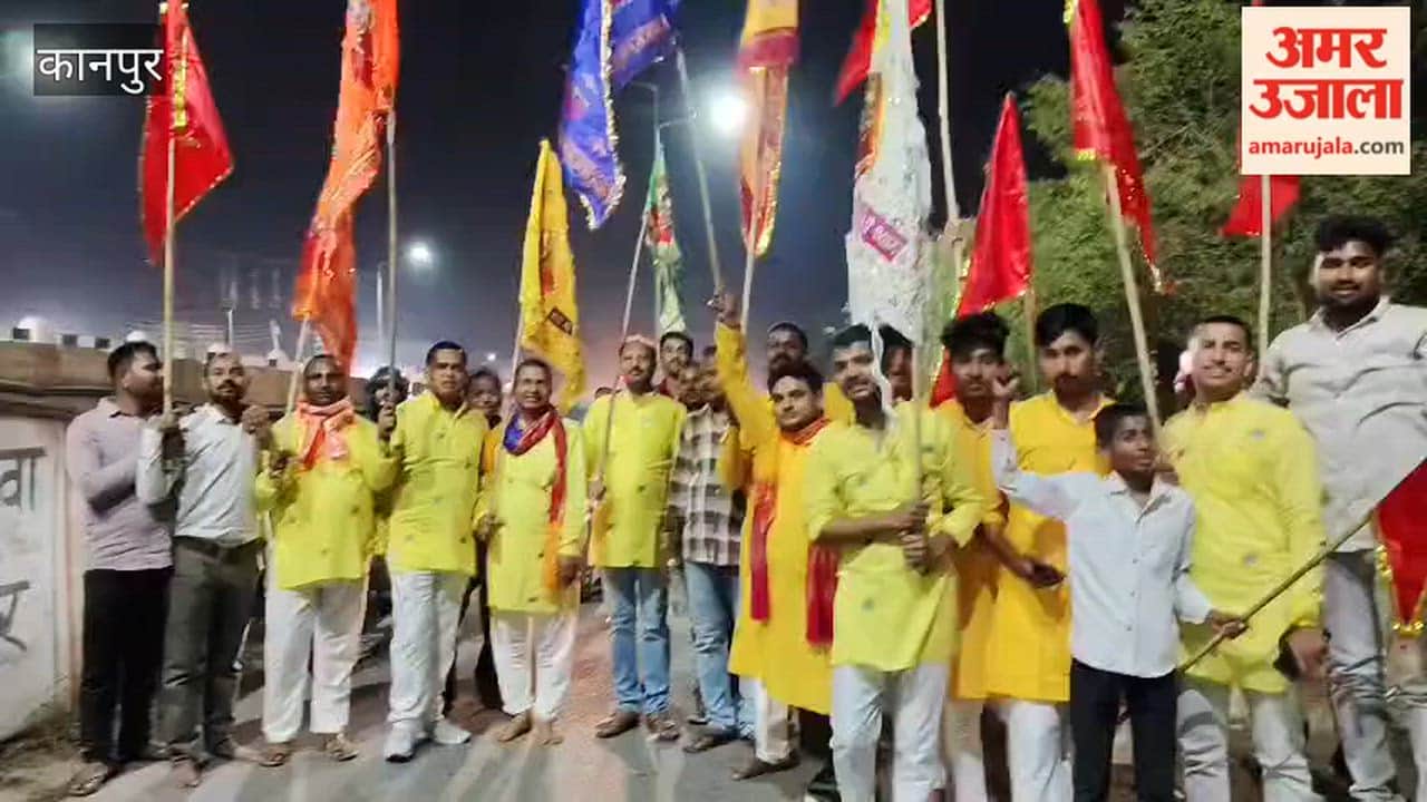 Kanpur: Shyam devotees organized a Nishan Padyatra from Salempur to Sarsaul
