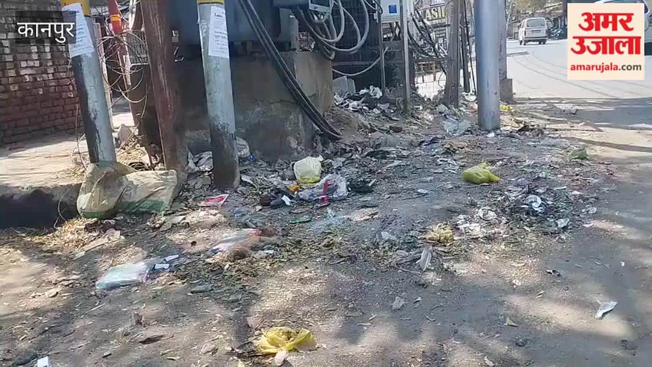 Kanpur: Garbage spread on the middle of the road, people of the area troubled by the foul smell