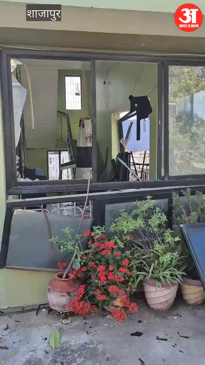 A geyser explodes in Kannad, blowing off the roof of a two-storey house.