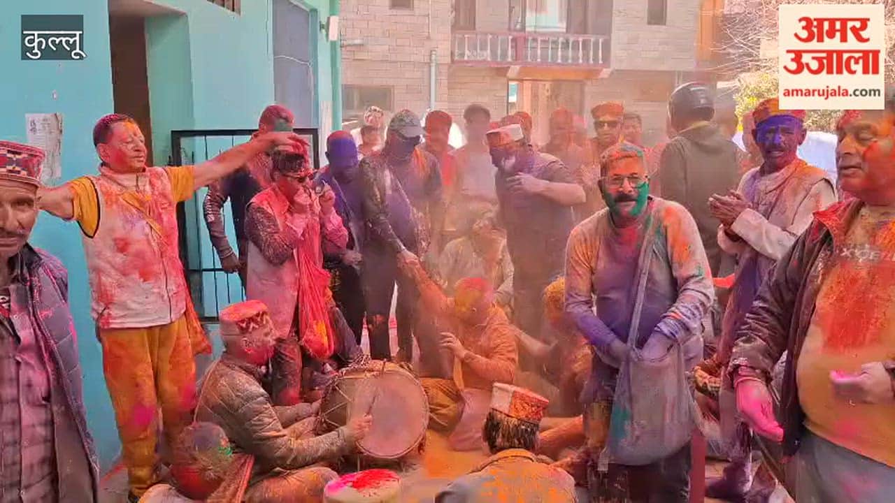 Kullu A group came out on Holi in the city of Raghunath