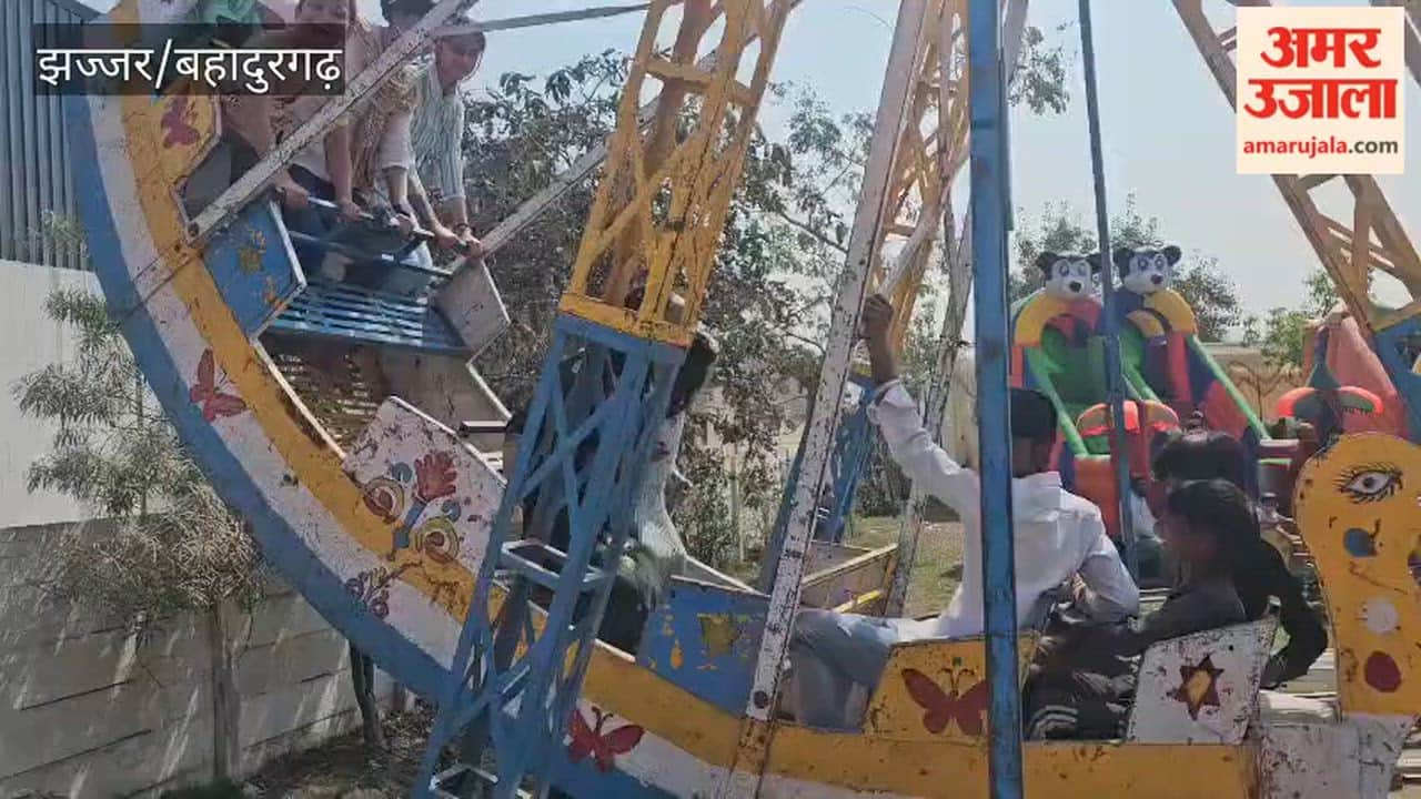 Children enjoyed themselves at fairs on the occasion of Dwadashi in Badli village in Bahadurgarh.