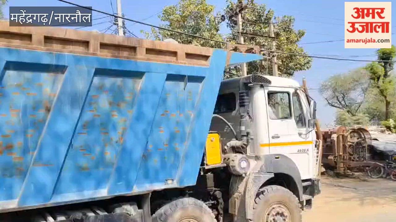 Overloaded dumpers wreak havoc in Dhauleda village of Narnaul, villagers were left in darkness overnight after power lines snapped.