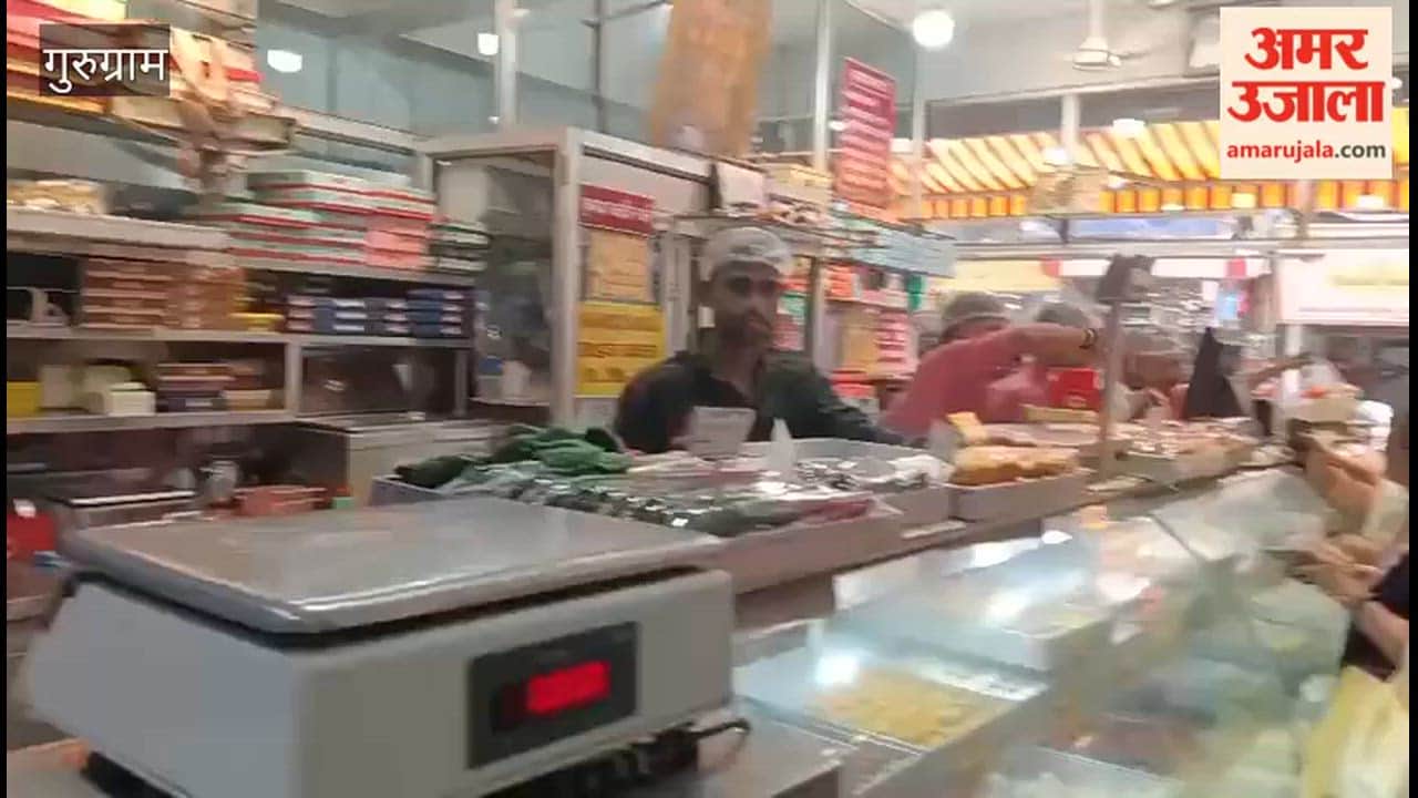 Sweets shop decorated on occasion of Holi in Gurugram