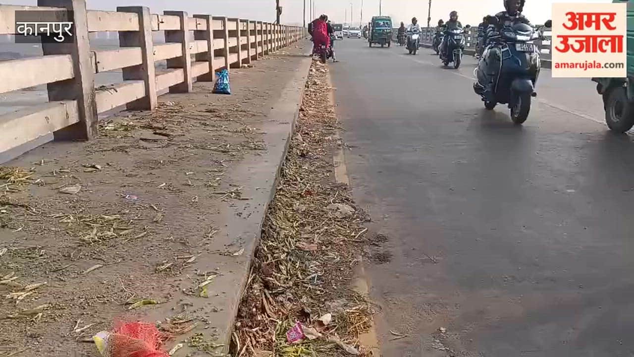 Dirt on the New Ganga Bridge, Piles of Garbage on the Footpath