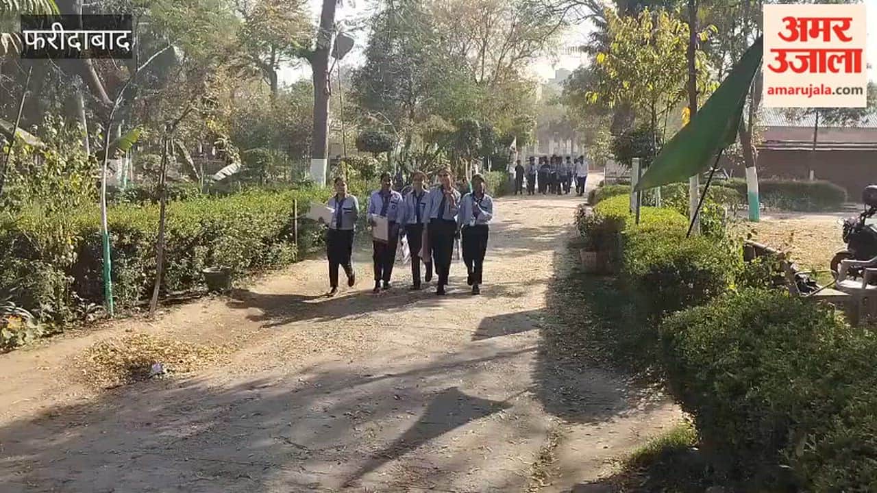 Students appeared in the 12th examination in Government Girls Senior Secondary School in Faridabad