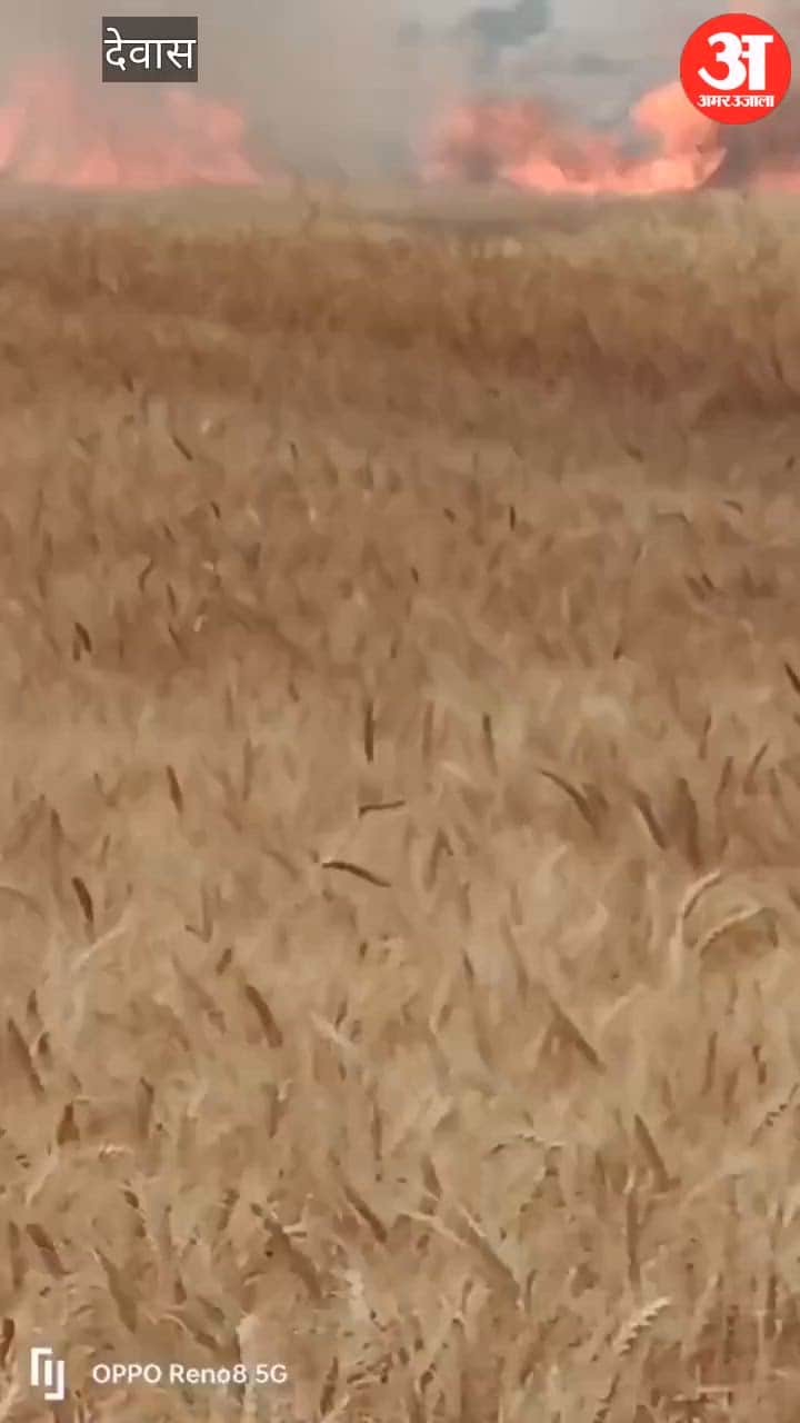 A fire broke out due to a short circuit in Nandla village of Tok Khurd area, burning crops on 30 to 40 bighas.