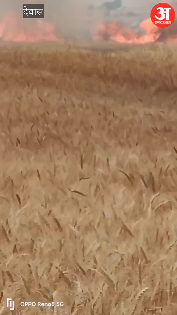 A fire broke out due to a short circuit in Nandla village of Tok Khurd area, burning crops on 30 to 40 bighas.