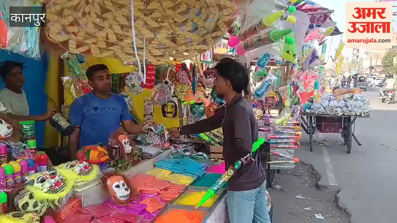 The market was lively, children played Holi in schools.