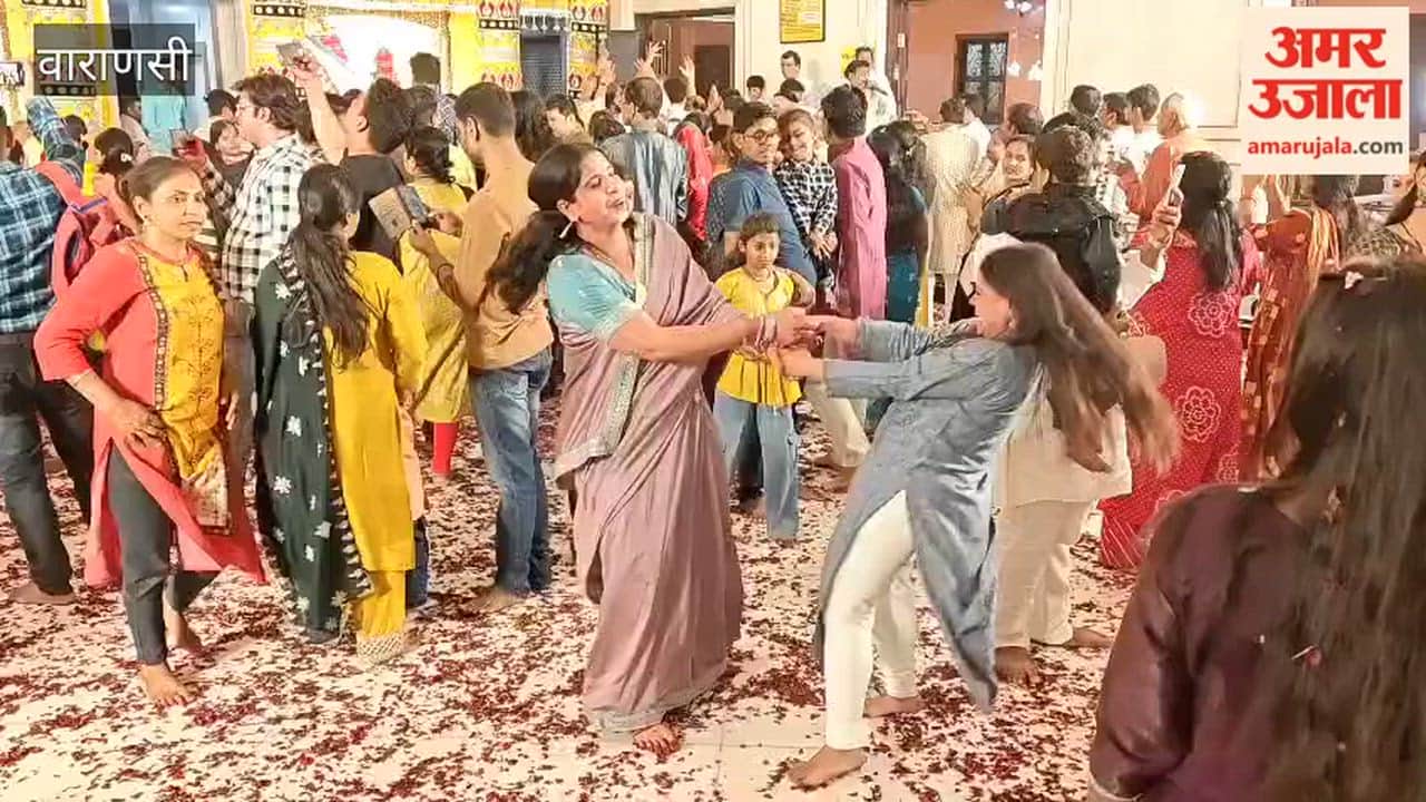 Tridev Temple decorated with flowers on Holi