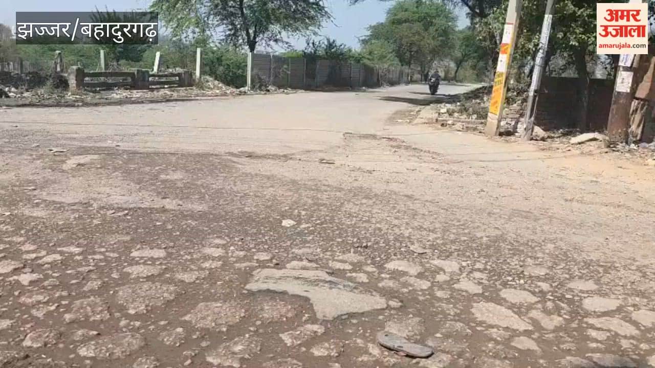 The Sankhol-Barahi road in Bahadurgarh is in a dilapidated condition, with potholes increasing the risk of accidents.