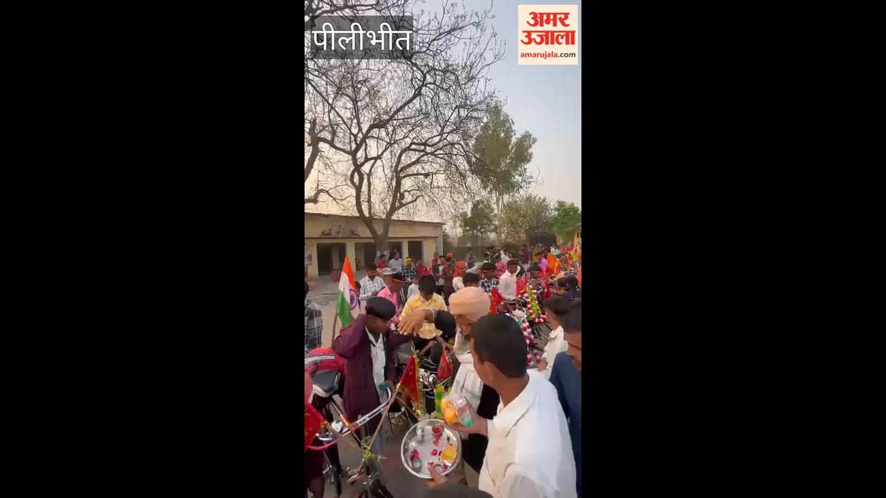 Devotees set out on bicycles to visit Maa Purnagiri Dham