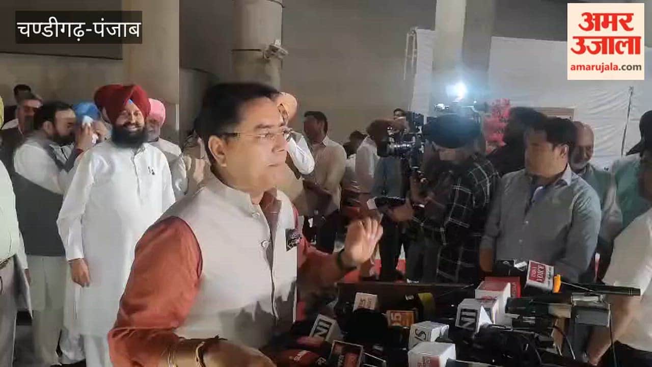 Aman Arora was talking to reporters when Congress MLAs raised slogans.
