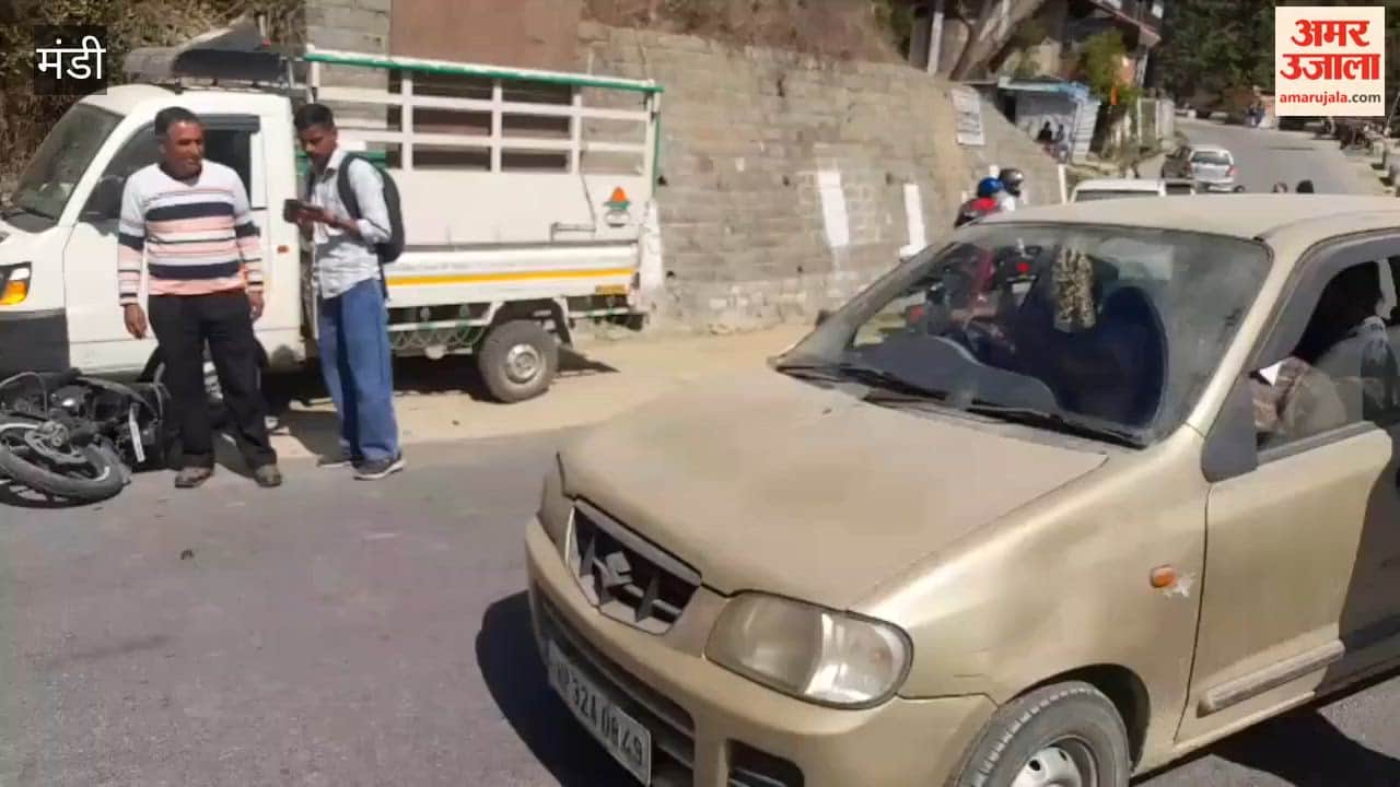 Mandi A high-speed bike collided with a car in Gohar Khyoad, then collided with a four-wheeler