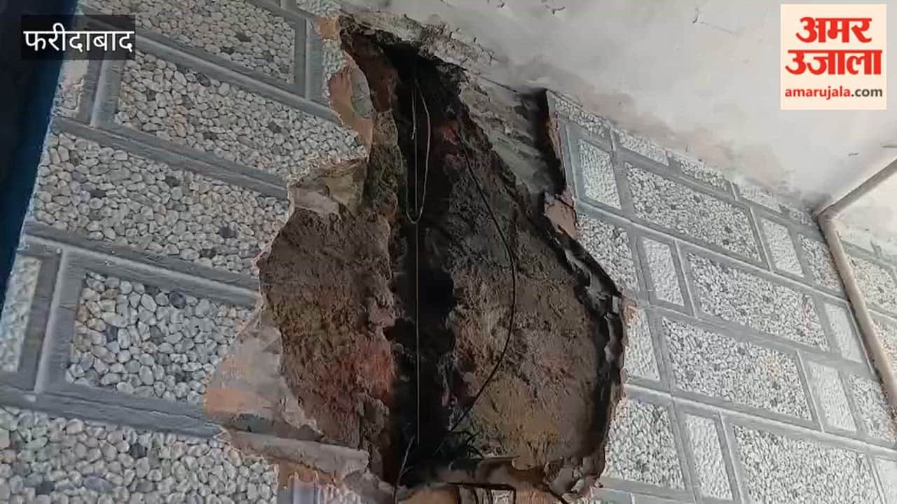 A house in SGM Nagar, Faridabad, was hit by a high-tension wire