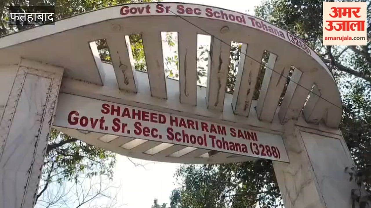 broken electricity pole stands outside a school in Tohana, Fatehabad, inviting accidents