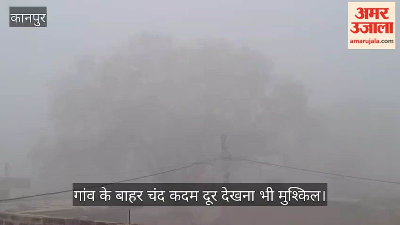 कानपुर: मार्च में दिसंबर वाली सुबह, कोहरे की सफेद चादर में लिपटा भीतरगांव; विजिबिलिटी कम होने से थमी रफ्तार