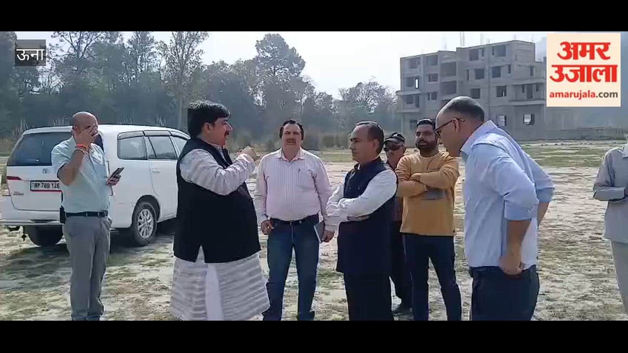 Una Preparations underway for Chief Minister Sukhu arrival in Kutlahar MLA Vivek Sharma inspected the helipad