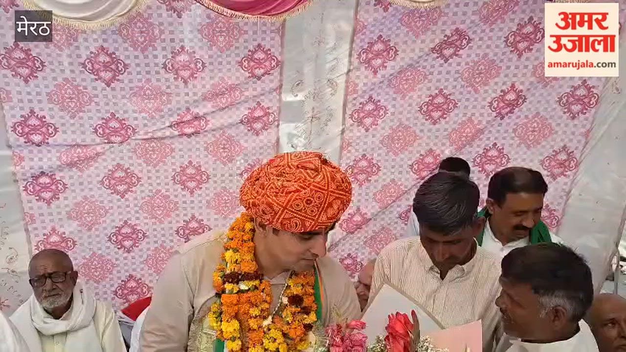 Meerut: Grand welcome to IAS Harsh Nehra in the village, welcome journey with a convoy of tractors.